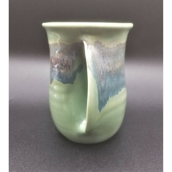 Clay In Motion Pottery Misty Green Neher Coffee Cup Handwarmer Mug Oregon 2017 - Picture 2 of 7